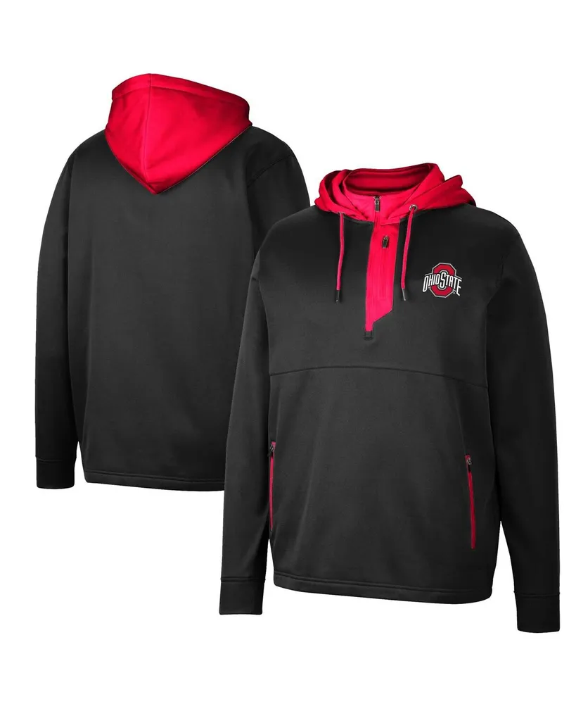 Men's Colosseum Black Ohio State Buckeyes Luge 3.0 Quarter-Zip Hoodie