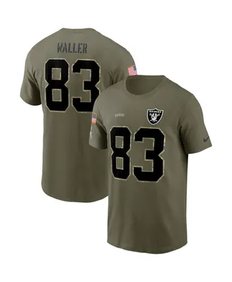 Men's Nike Darren Waller Olive Las Vegas Raiders 2022 Salute To Service Name and Number T-shirt