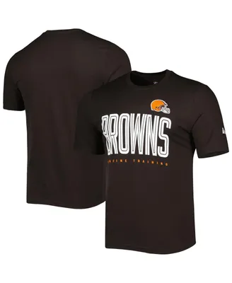 Men's New Era Brown Cleveland Browns Combine Authentic Training Huddle Up T-shirt