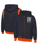 Men's New Era Navy Chicago Bears Combine Authentic Drop Back Full-Zip Hoodie