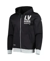 Men's New Era Black Las Vegas Raiders Combine Authentic Drop Back Full-Zip Hoodie