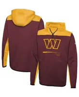 Men's New Era Burgundy Washington Commanders Combine Authentic Hard Hitter Pullover Hoodie