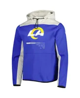 Men's New Era Royal Los Angeles Rams Combine Authentic Hard Hitter Pullover Hoodie