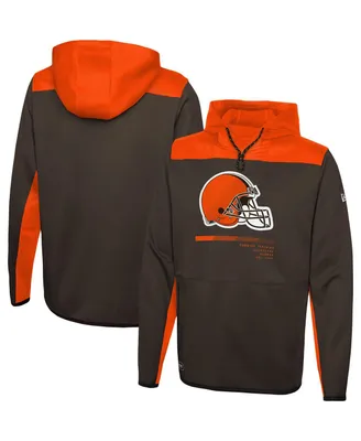 Men's New Era Brown Cleveland Browns Combine Authentic Hard Hitter Pullover Hoodie