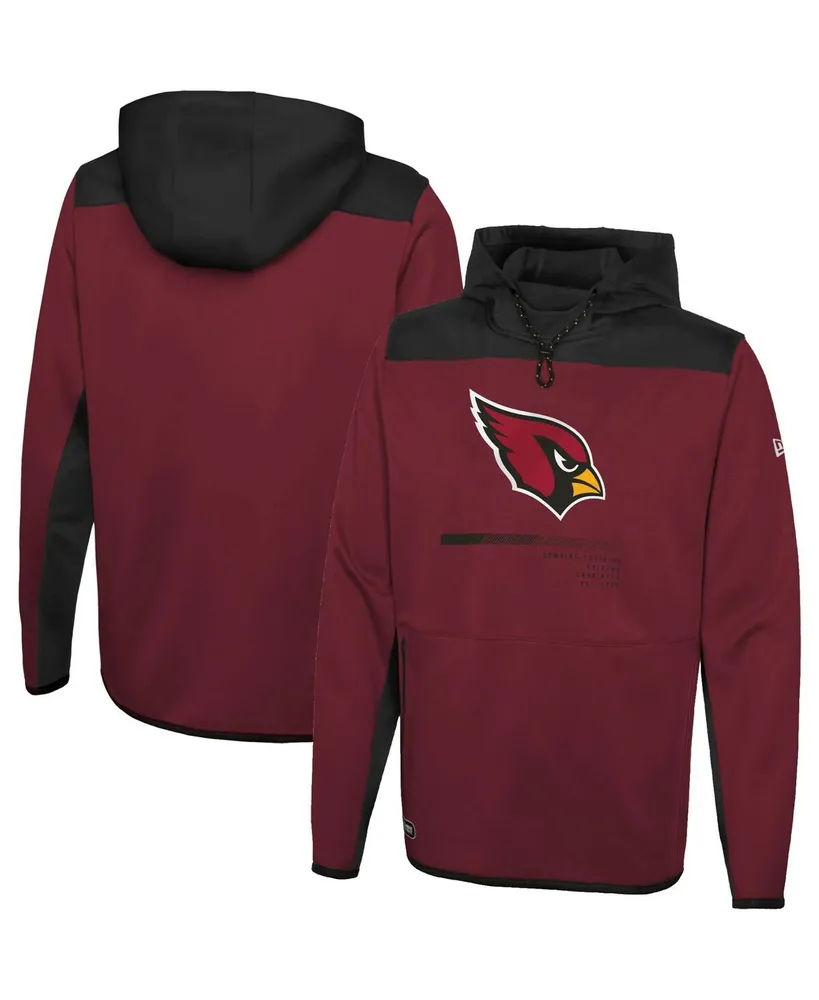 Men's New Era Cardinal Arizona Cardinals Combine Authentic Hard Hitter Pullover Hoodie