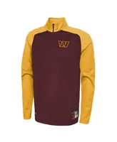 Men's New Era Burgundy Washington Commanders Combine Authentic O-Line Raglan Half-Zip Jacket