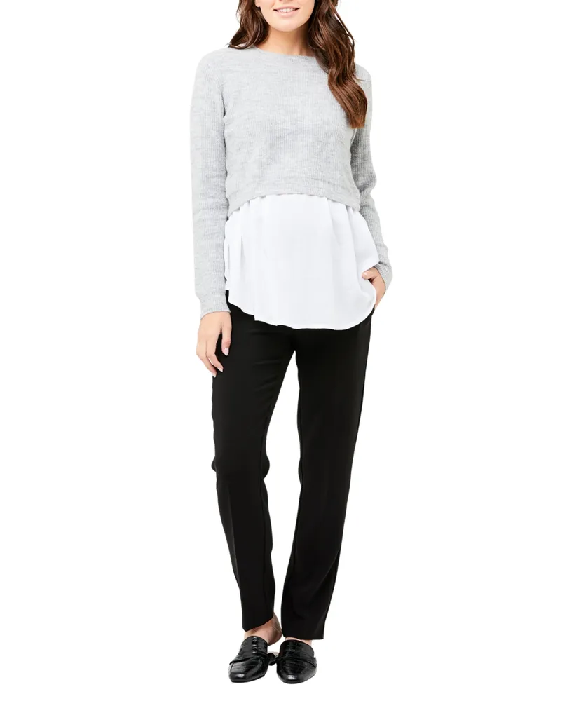 Maternity Mandy 2 Piece Nursing Knit Grey