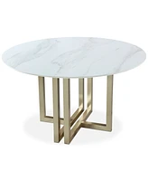 Emila 54" Round Sintered Stone Mix and Match Dining Table, Created for Macy's