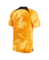 Men's Nike Orange Netherlands National Team 2022/23 Home Breathe Stadium Replica Blank Jersey