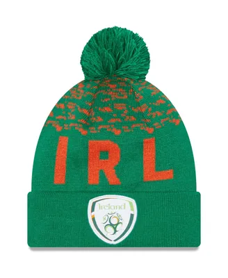 Men's New Era Green Ireland National Team Marl Cuffed Knit Hat with Pom