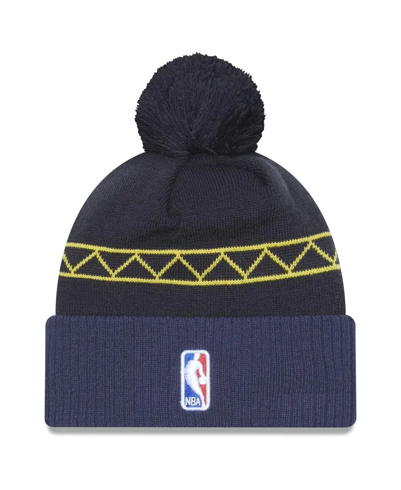Men's New Era Navy Indiana Pacers 2022/23 City Edition Official Cuffed Pom Knit Hat
