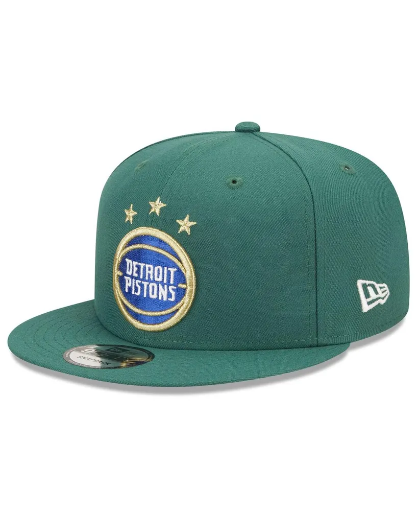 Men's New Era Hunter Green Detroit Pistons 2022/23 City Edition Official 9FIFTY Snapback Adjustable Hat