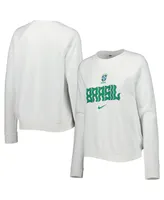 Women's Nike White Brazil National Team Lockup Varsity Raglan Pullover Sweatshirt