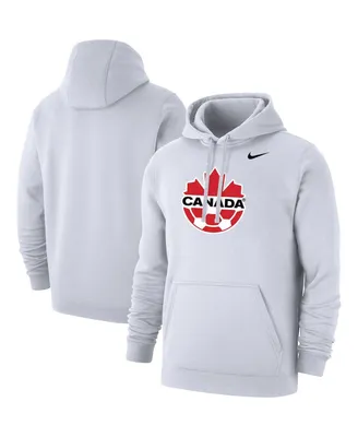 Men's Nike White Canada Soccer Club Primary Pullover Hoodie