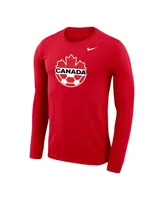 Men's Nike Canada Soccer Primary Logo Legend Performance Long Sleeve T-shirt