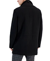 Calvin Klein Men's Classic Fit Black Wool Blend Overcoat