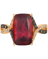 Le Vian Pomegranate Garnet (6-3/4 ct. t.w.) & Diamond (1/4 ct. t.w.) Statement Ring in 14k Rose Gold