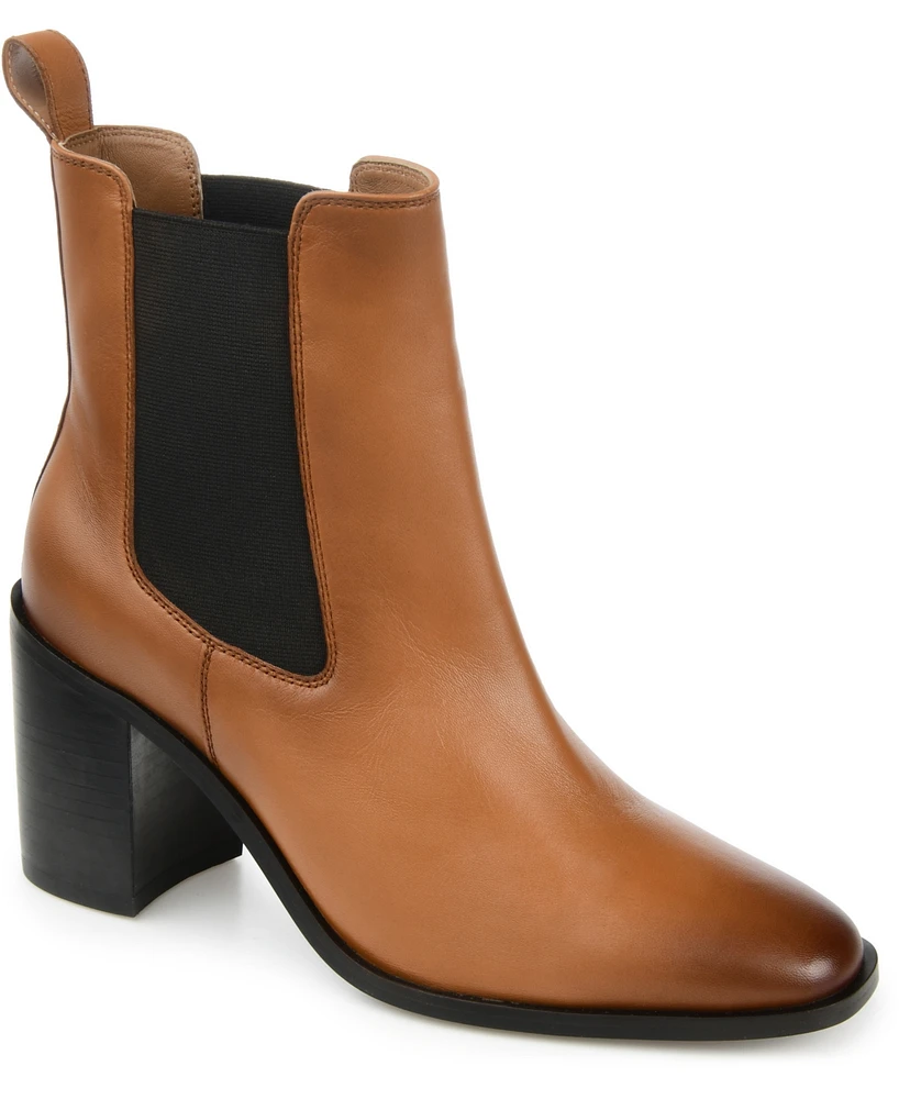 Journee Signature Women's Rowann Block Heel Chelsea Booties