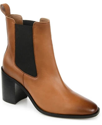 Journee Signature Women's Rowann Block Heel Chelsea Booties