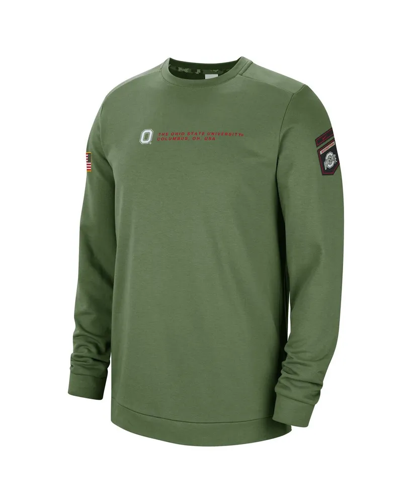 Men's Nike Olive Ohio State Buckeyes Military-Inspired Pullover Sweatshirt