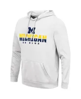 Men's Colosseum White Michigan Wolverines Lantern Pullover Hoodie