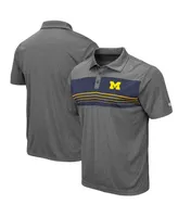 Men's Colosseum Heathered Charcoal Michigan Wolverines Smithers Polo Shirt