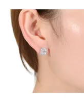 Rachel Glauber White Gold Plated Cubic Zirconia Stud Earrings