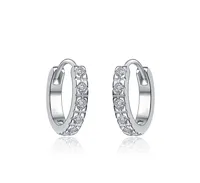 Rachel Glauber Extra Mini Huggie Radiant Hoop Earrings with Sparkling Cubic Zirconia