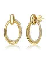 Rachel Glauber 14K Gold Plated Cubic Zirconia Stud Earrings