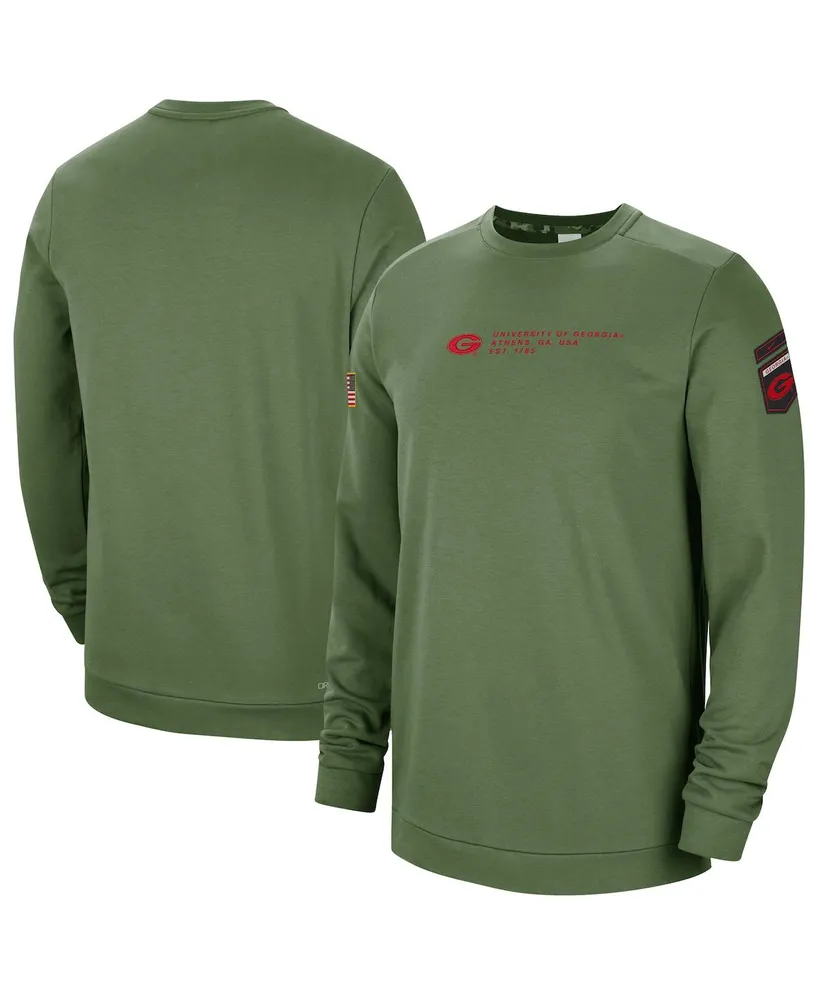 Men's Nike Olive Georgia Bulldogs Military-Inspired Pullover Sweatshirt