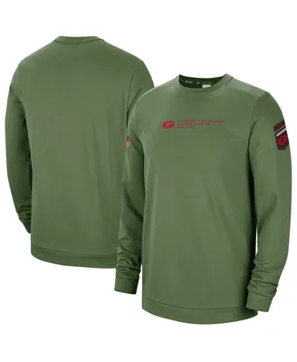 Men's Nike Olive Georgia Bulldogs Military-Inspired Pullover Sweatshirt