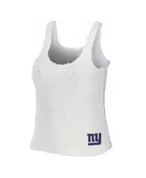 Women's Wear by Erin Andrews Cream New York Giants Cozy Scoop Neck Tank Top Pants Sleep Set