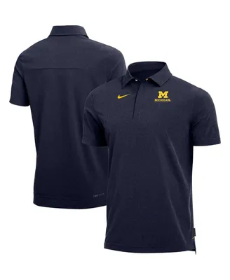 Men's Nike Heathered Navy Michigan Wolverines 2022 Coaches Performance Polo Shirt