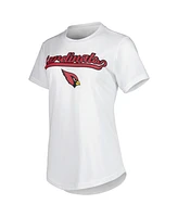 Women's Concepts Sport White, Charcoal Arizona Cardinals Sonata T-shirt and Leggings Sleep Set