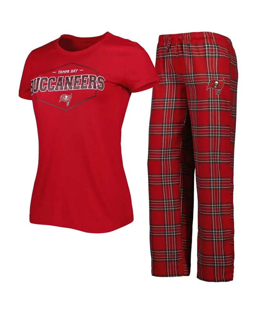 Women's Concepts Sport Red, Pewter Tampa Bay Buccaneers Badge T-shirt and Pants Sleep Set