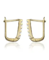 Rachel Glauber 14K Gold Plated Cubic Zirconia Extra Mini Hoop Earrings