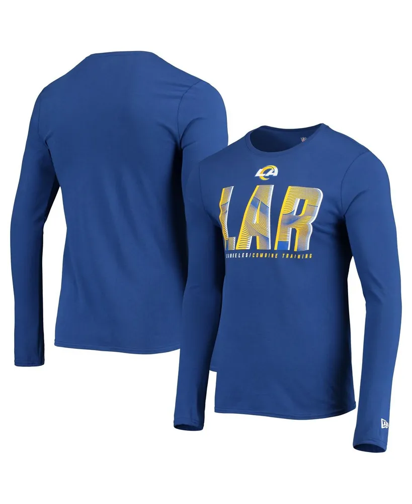 Men's New Era Royal Los Angeles Rams Combine Authentic Static Abbreviation Long Sleeve T-shirt