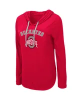 Women's Colosseum Scarlet Ohio State Buckeyes My Lover Hoodie Long Sleeve T-shirt