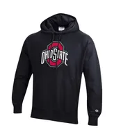 Men's Champion Black Ohio State Buckeyes Vault Logo Reverse Weave Pullover Hoodie