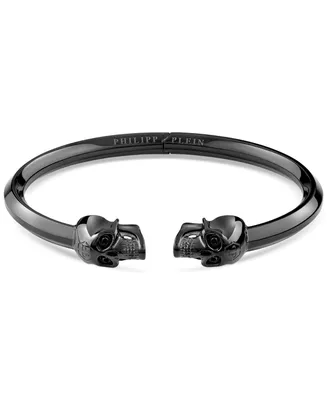Philipp Plein Black-Tone Ip Stainless Steel 3D $kull Cuff Bracelet