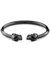 Philipp Plein Black-Tone Ip Stainless Steel 3D $kull Cuff Bracelet