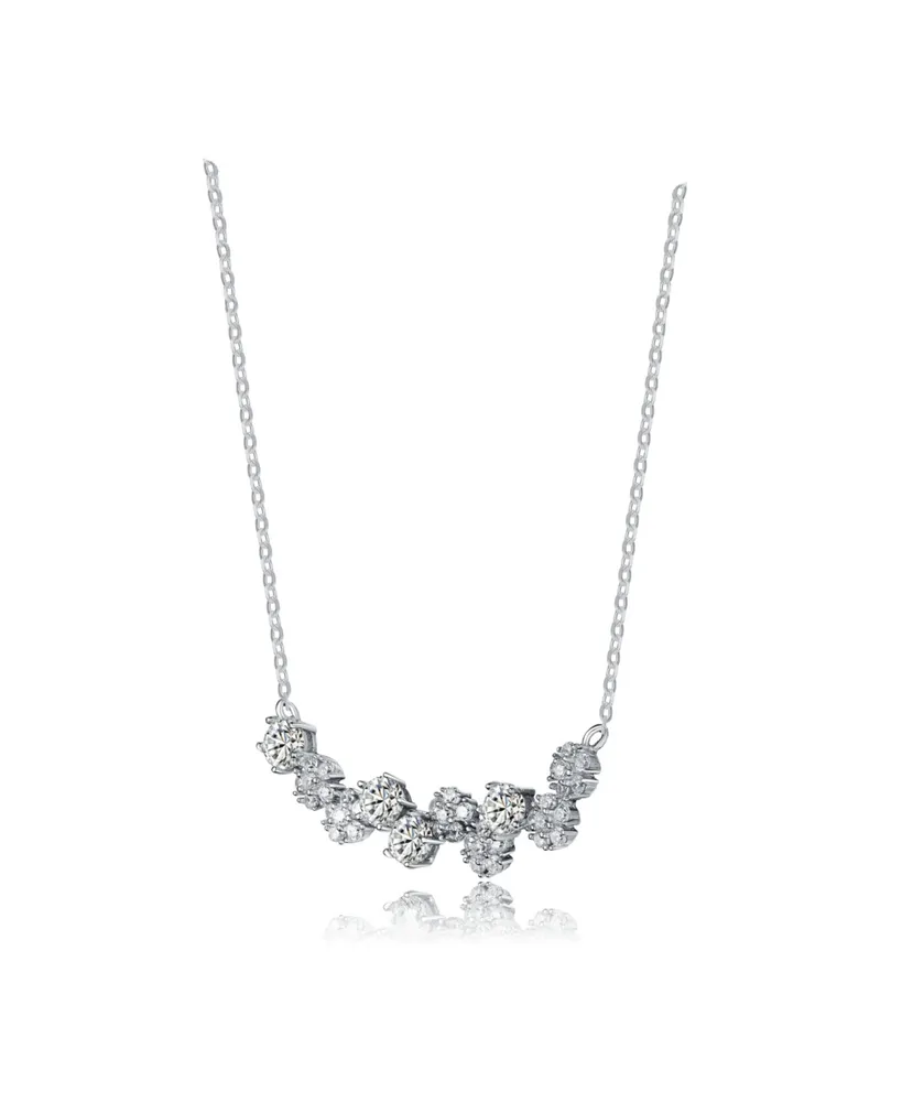Genevive Sterling Silver Cubic Zirconia Garland Necklace