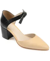 Journee Signature Women's Camille Two-Piece Block Heel Pumps