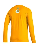 Men's adidas Gold San Jose Sharks Reverse Retro 2.0 Fresh Playmaker Long Sleeve T-shirt