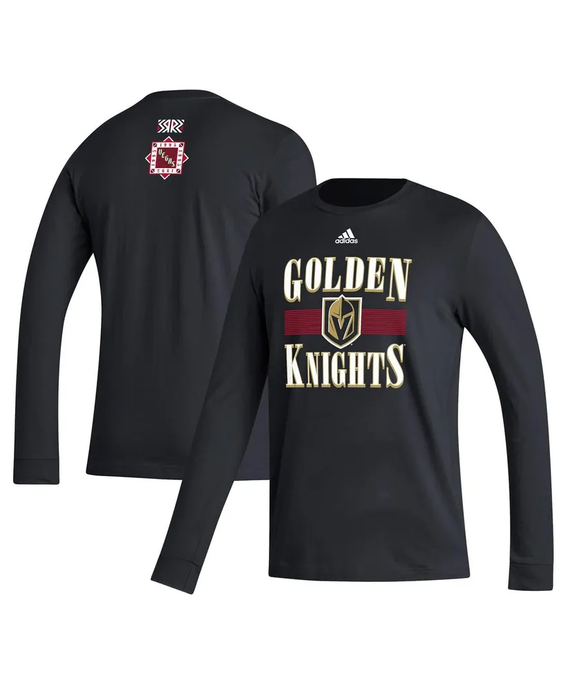 Men's adidas Black Vegas Golden Knights Reverse Retro 2.0 Fresh Playmaker Long Sleeve T-shirt