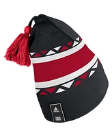 Men's adidas Black, White Chicago Blackhawks Reverse Retro 2.0 Pom Cuffed Knit Hat