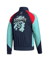 Men's adidas Navy Seattle Kraken Reverse Retro 2.0 Full-Snap Jacket