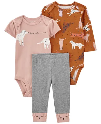 Carter's Baby Girls Pants and Bodysuits, 3 Piece Set