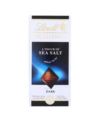 Lindt Chocolate Bar - Dark Chocolate - 47 Percent Cocoa - Excellence - Touch of Sea Salt - 3.5 oz Bars - Case of 12