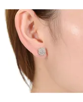 Rachel Glauber White Gold Plated Cubic Zirconia Stud Earrings